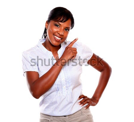 Friendly young woman saying great job Stock photo © pablocalvog