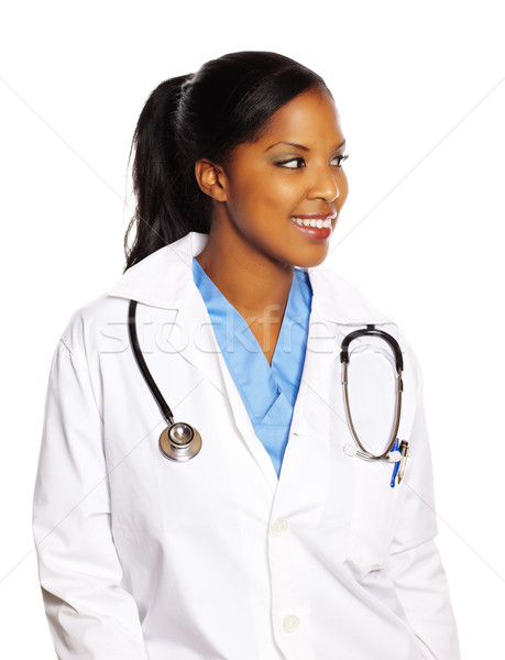 Zdjęcia stock: Lekarza · czarnej · kobiety · portret · odizolowany · młodych · dość