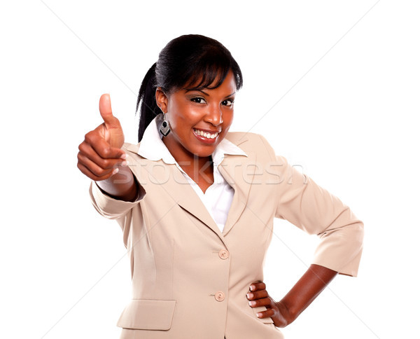 Stock photo: Attractive businesswoman with a winning attitude