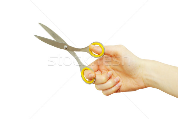 Stock photo: scissors in hand 
