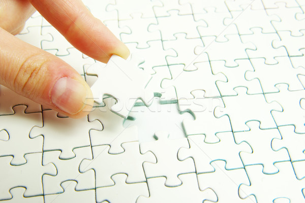 Puzzle bucata mâini afaceri concepte Imagine de stoc © Pakhnyushchyy