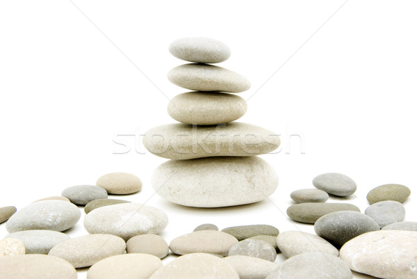 Zrównoważony kamienie biały rock kamień Zdjęcia stock © Pakhnyushchyy