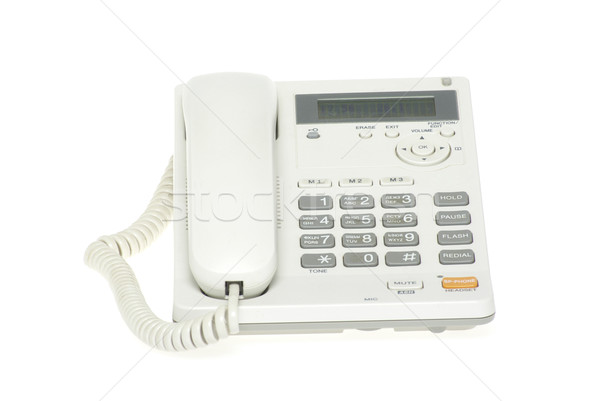 телефон белый служба таблице кабеля говорить Сток-фото © Pakhnyushchyy