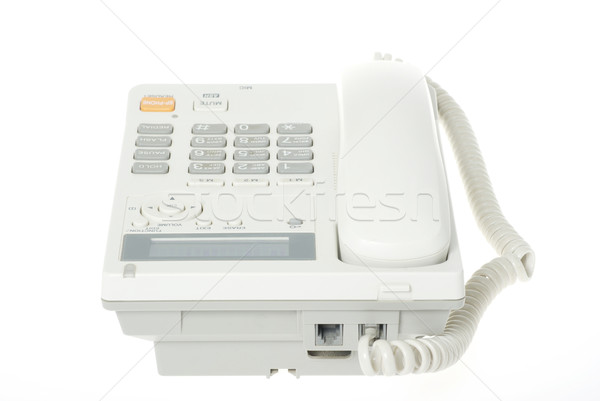 Telefon fehér iroda asztal kábel beszéd Stock fotó © Pakhnyushchyy