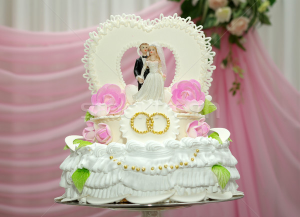 Wedding cake rosa alimentare wedding sposa matrimonio Foto d'archivio © Pakhnyushchyy