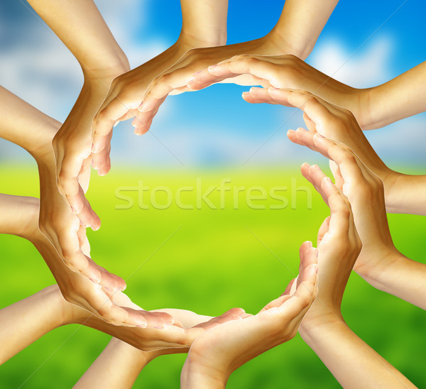 ring of hands Stock photo © Pakhnyushchyy