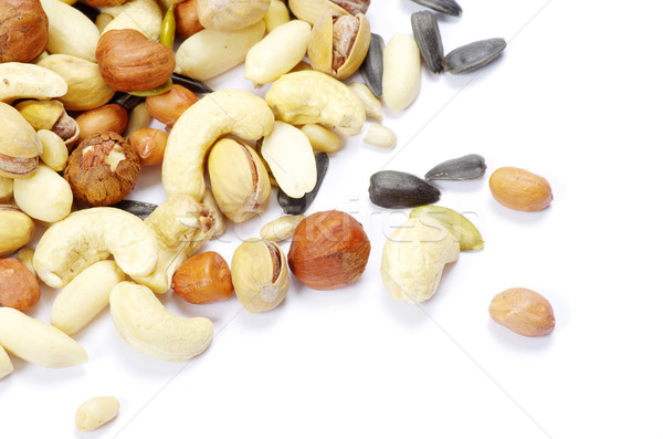 Dadi semi isolato bianco alimentare mais Foto d'archivio © Pakhnyushchyy