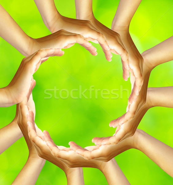 ring of hands Stock photo © Pakhnyushchyy