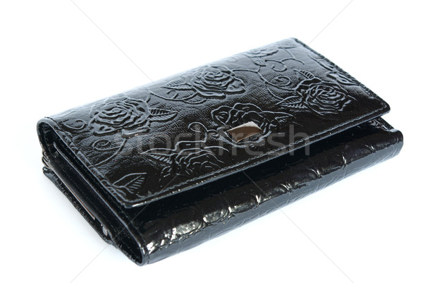 Geldbörse schwarz isoliert weiß Design Tasche Stock foto © Pakhnyushchyy