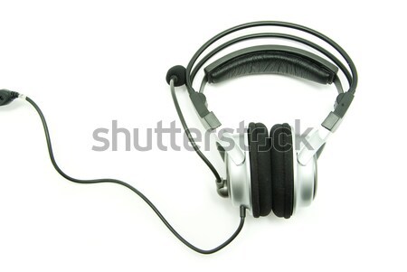 Kulaklık yalıtılmış beyaz müzik telefon teknoloji Stok fotoğraf © Pakhnyushchyy