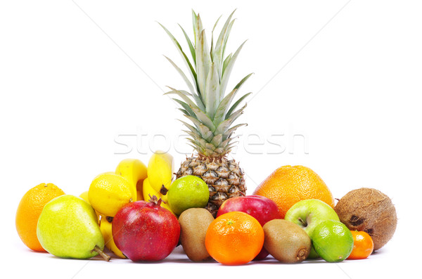 Früchte isoliert weiß orange Gruppe Hintergrund Stock foto © Pakhnyushchyy