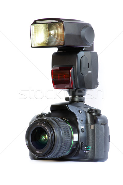 Digitalkamera schwarz isoliert weiß professionelle modernen Stock foto © Pakhnyushchyy