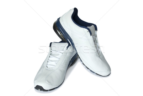 Stock foto: Laufschuhe · Paar · weiß · Fitnessstudio · Schuhe · Ausbildung