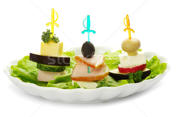 Stock fotó: Saláta · fehér · étel · buli · levél · zöld