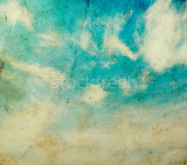 Nuages vintage ciel bleu papier design fond [[stock_photo]] © Pakhnyushchyy