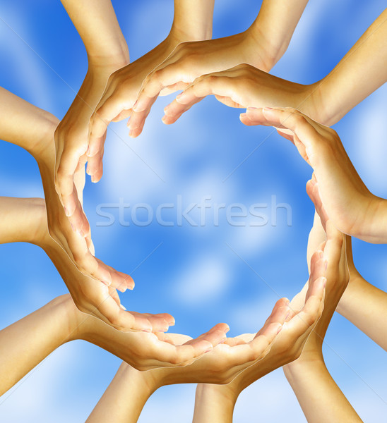 ring of hands Stock photo © Pakhnyushchyy
