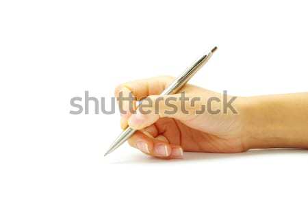 Pen hand witte kantoor zakenman recht Stockfoto © Pakhnyushchyy