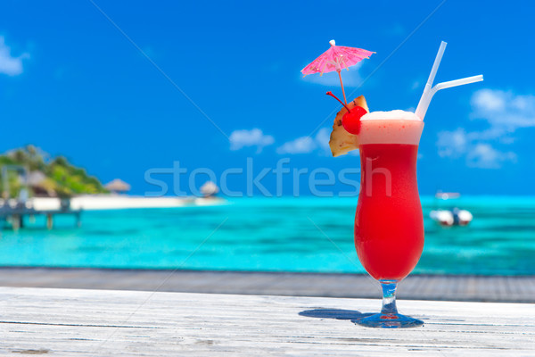 Сток-фото: коктейль · Blur · пляж · вечеринка · стекла · фон