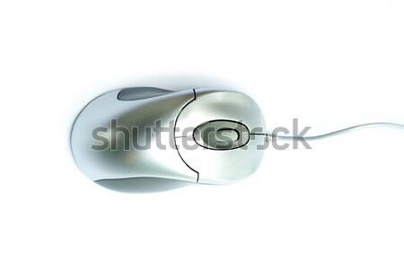 Mouse de computador isolado branco tecnologia roda arame Foto stock © Pakhnyushchyy