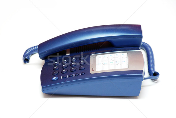 電話 藍色 辦公室 電話 白 技術 商業照片 © Pakhnyushchyy