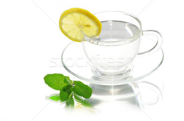 Folha de limão vidro fundo Foto stock © Pakhnyushchyy