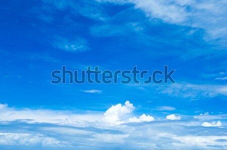 Stock foto: Weiß · fluffy · Wolken · Regenbogen · blauer · Himmel · Himmel