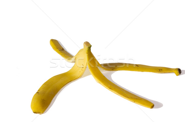 Bananen Schale isoliert weiß Weg gelb Stock foto © Pakhnyushchyy