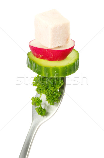 商業照片: 蔬菜 · 叉 · 新鮮蔬菜 · 孤立 · 白 · 健康