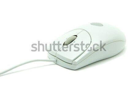 Mouse de computador isolado branco tecnologia roda arame Foto stock © Pakhnyushchyy