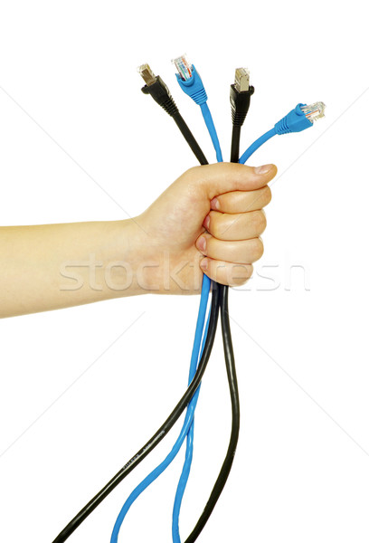 Kabel Hand Computer isoliert weiß Business Stock foto © Pakhnyushchyy