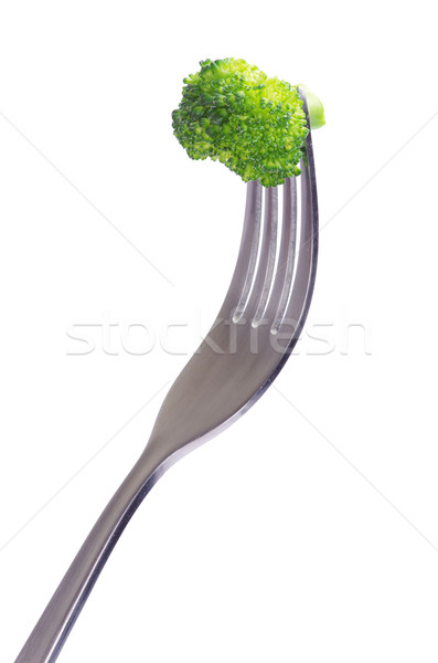 [[stock_photo]]: Fourche · brocoli · blanche · alimentaire · manger · manger