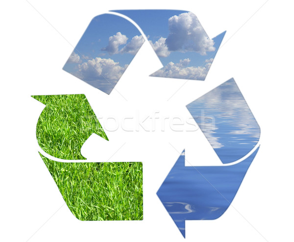 Recyclage symbole environnement isolé blanche affaires [[stock_photo]] © Pakhnyushchyy