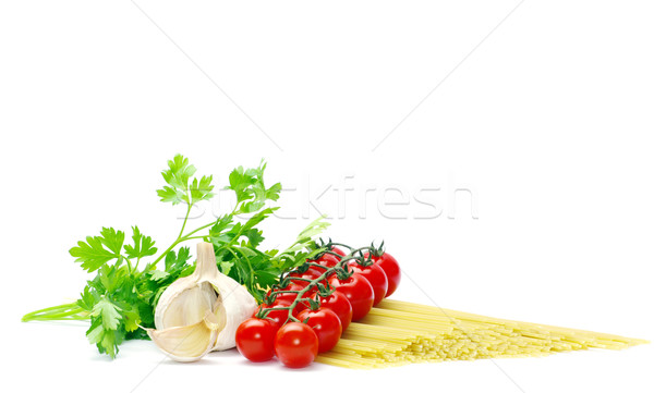 Pasta tomates blanco alimentos petróleo color Foto stock © Pakhnyushchyy