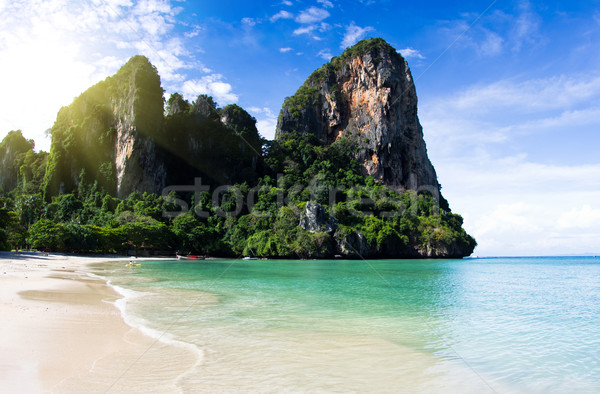 Tropischen Strand Meer Thailand Himmel Wolken Ozean Stock foto © Pakhnyushchyy