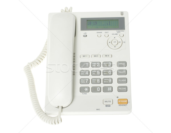 телефон белый служба телефон таблице кабеля Сток-фото © Pakhnyushchyy