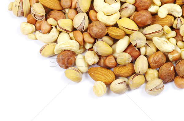 Mixto nueces blanco alimentos salud grupo Foto stock © Pakhnyushchyy