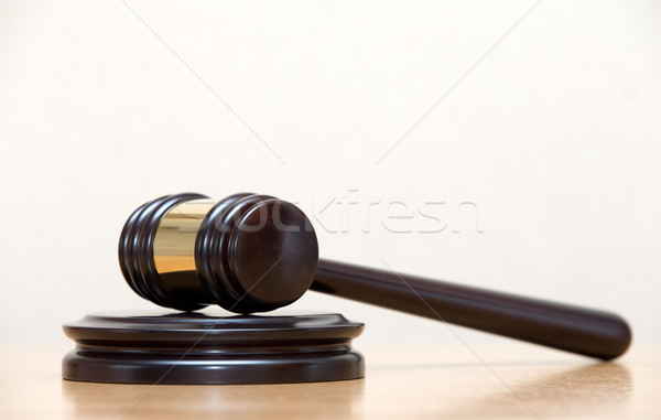 Stock photo:  wooden judge gavel 