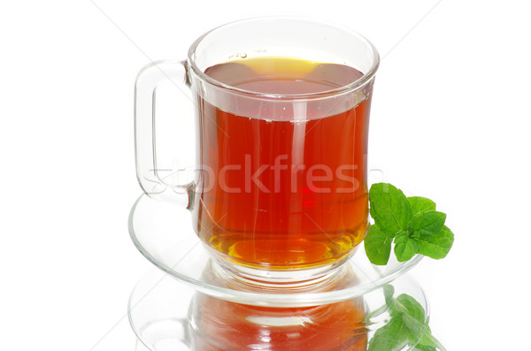 Chá folha de vidro fundo Foto stock © Pakhnyushchyy
