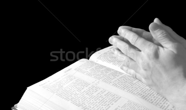 Stock foto: Bibel · Hände · Gebet · Leben · beten · Gott