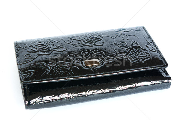 Schwarz Geldbörse isoliert weiß Design Tasche Stock foto © Pakhnyushchyy