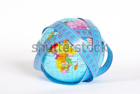 Foto stock: Mundo · perfecto · planeta · bola · de · cristal · aislado · blanco