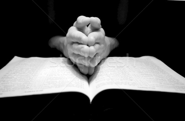 Biblia kezek ima élet imádkozik Isten Stock fotó © Pakhnyushchyy