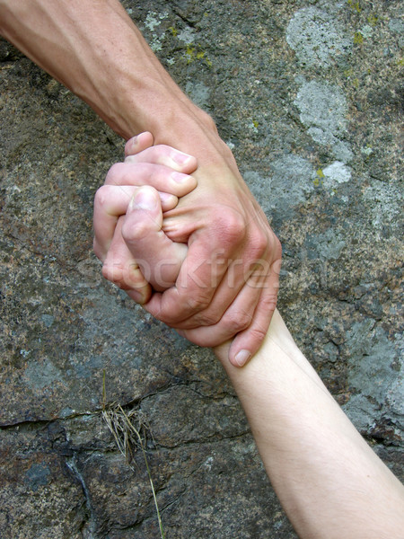 Main Rock femme famille amour handshake Photo stock © Pakhnyushchyy