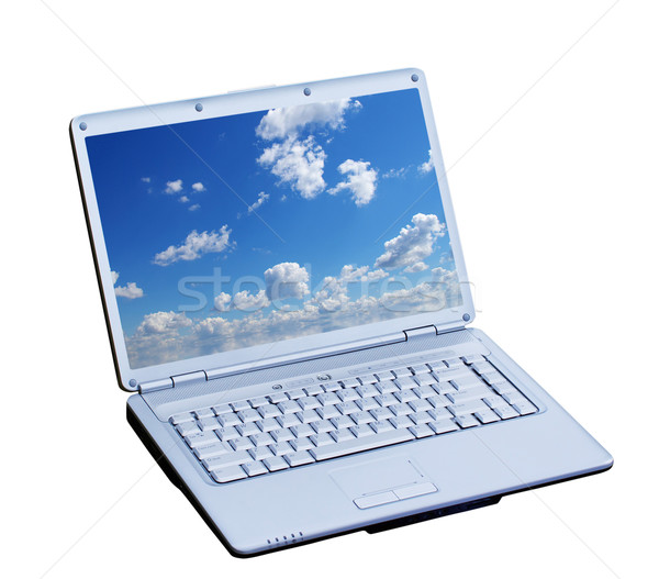 Stock fotó: Laptop · notebook · személyi · számítógép · fehér · munka · technológia