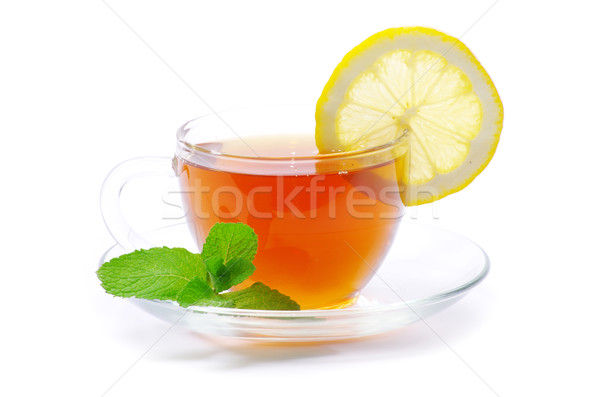 Chá folha de limão isolado Foto stock © Pakhnyushchyy