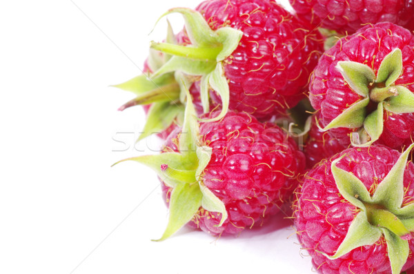[[stock_photo]]: Framboise · fraîches · isolé · blanche · alimentaire