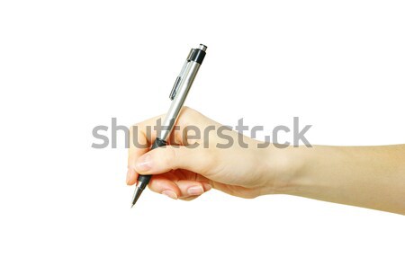 Pen hand witte kantoor zakenman recht Stockfoto © Pakhnyushchyy