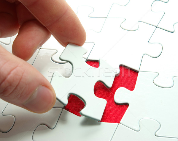 Puzzle Stück Hände halten Business Konzepte Stock foto © Pakhnyushchyy