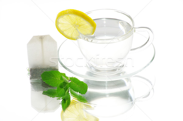 Folha de limão vidro fundo Foto stock © Pakhnyushchyy