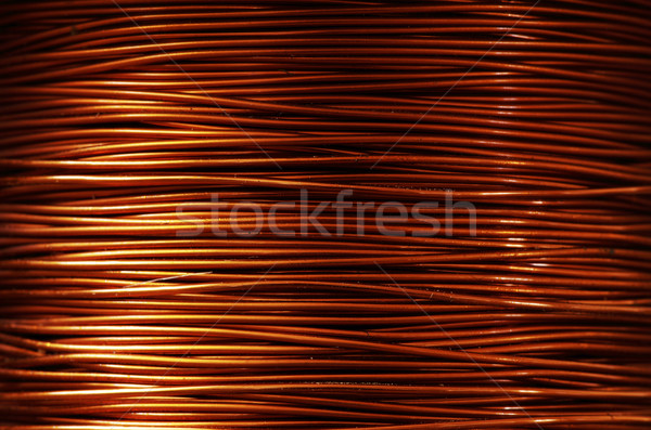 Cuivre fil rouler communication blanche Photo stock © Pakhnyushchyy
